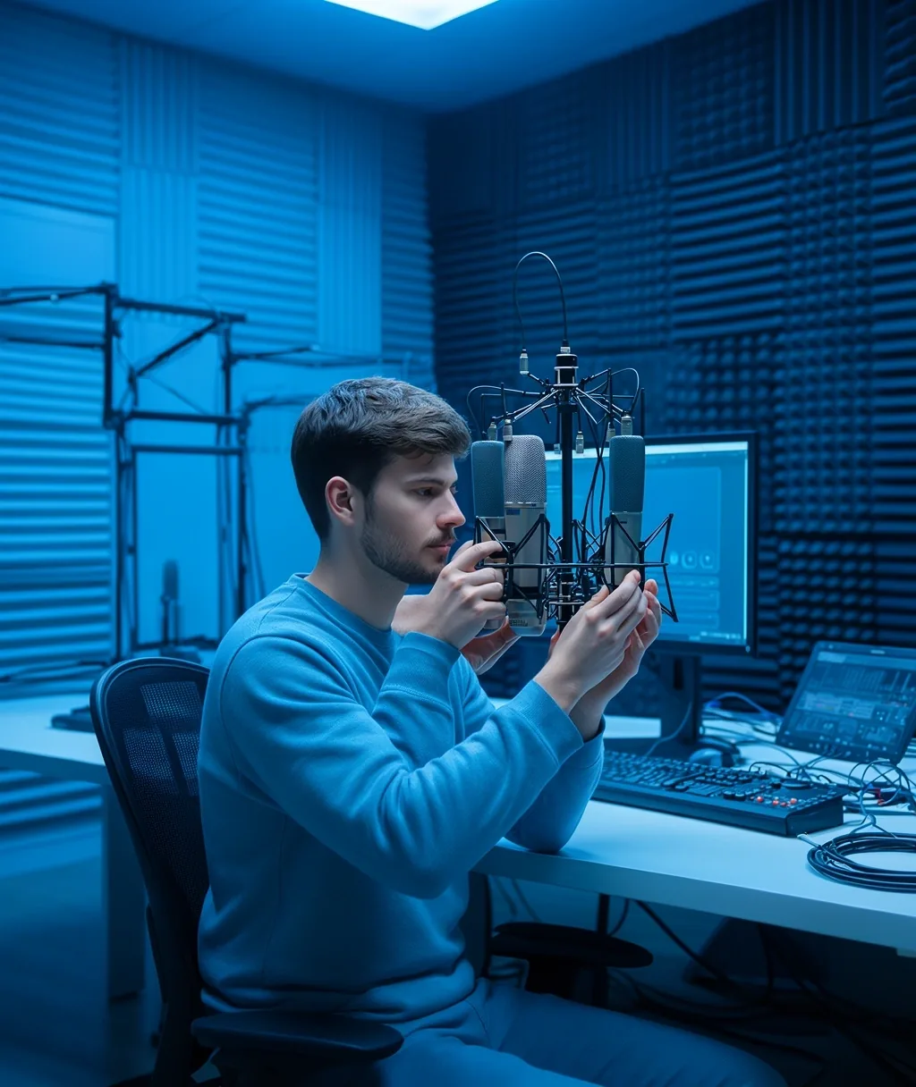 PathAI researcher conducting acoustic HCI testing
